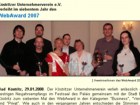 2. Platz beim Webaward 2007